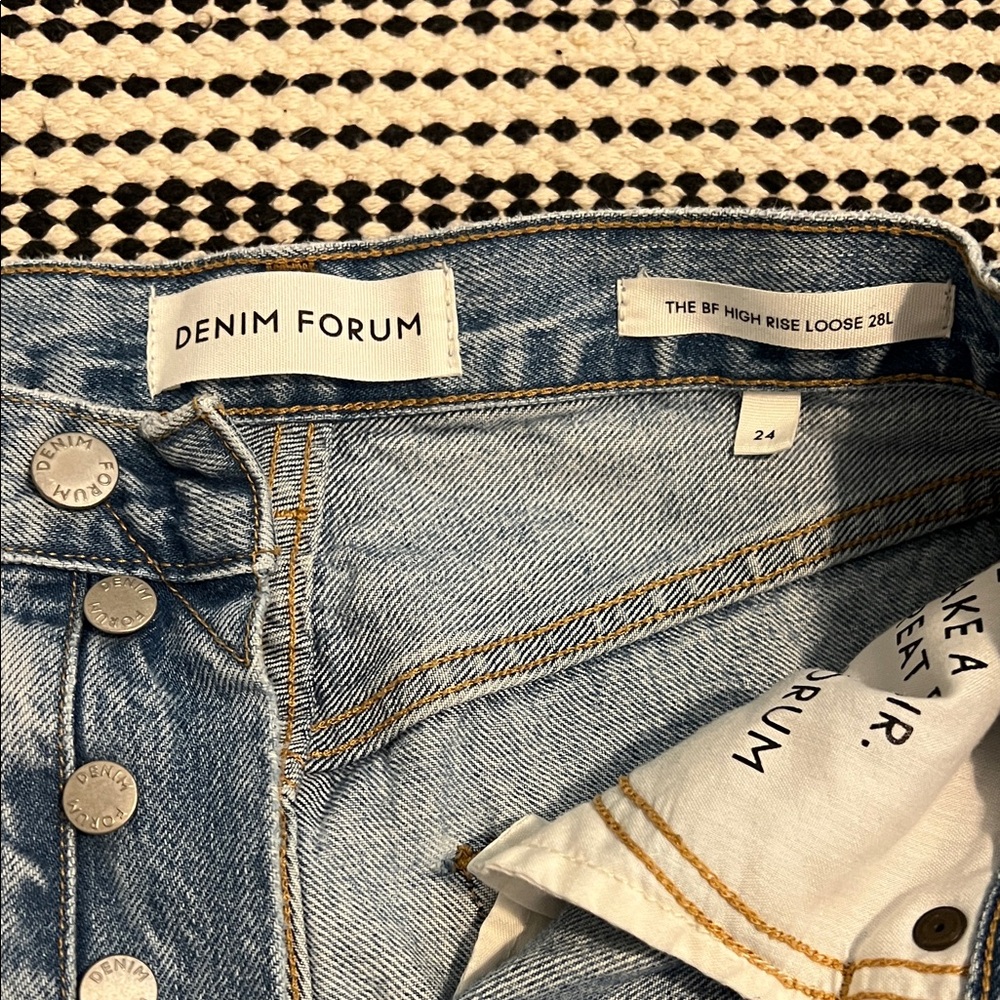 Denim Forum Blue Button-Fly Jeans